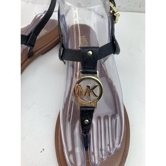 *Michael Michael Kors Flip Flop Sandals Womens 6M Black Leather Designer Logo - Picture 13 of 13
